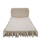 Photosample - Dream Ticket Upholstered Bed in Laidback Linen Dove with Ruffled Valance