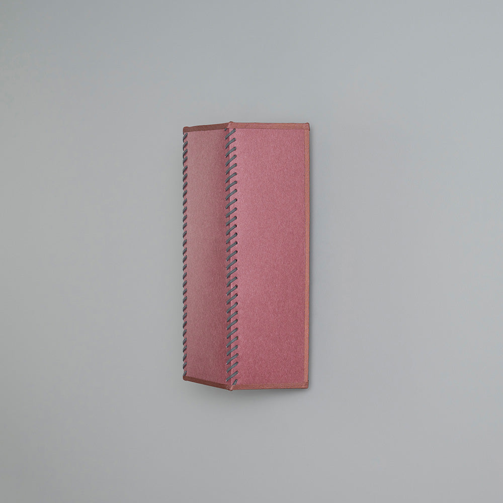  Stitch In Time Wall Light in Burgundy with Muted Pink Trim, Side View - By NiX 