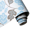 Acorn Wallpaper in Sugarbag Blue and Mushroom