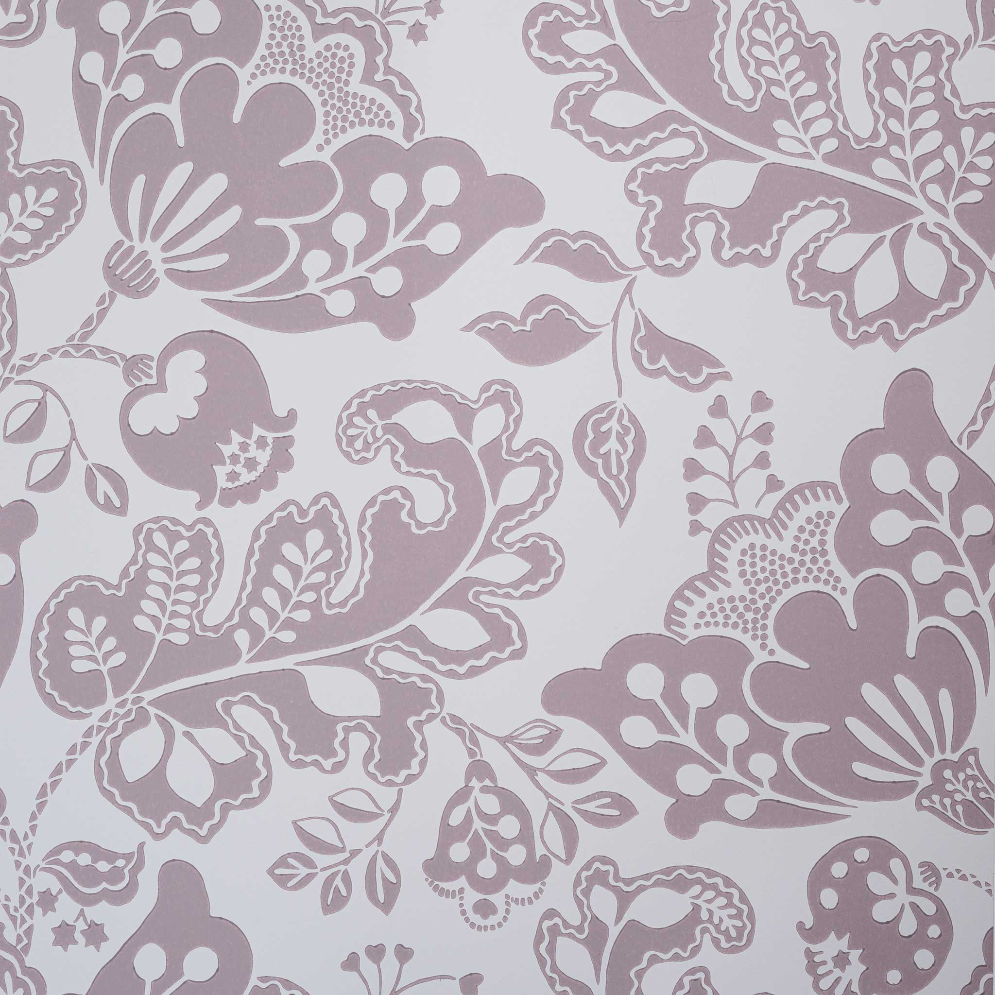  Albion Wallpaper in Mauve - Nicola Harding 
