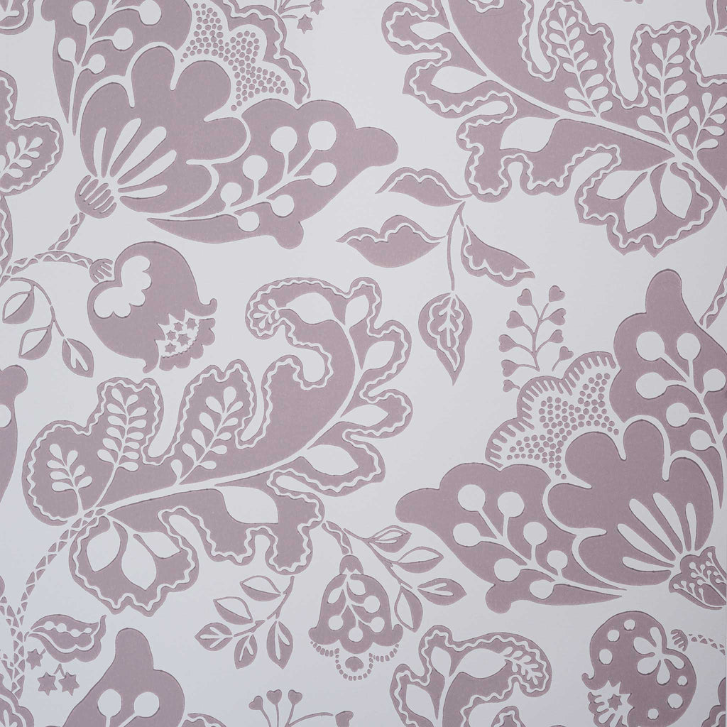  Albion Wallpaper in Mauve - Nicola Harding 