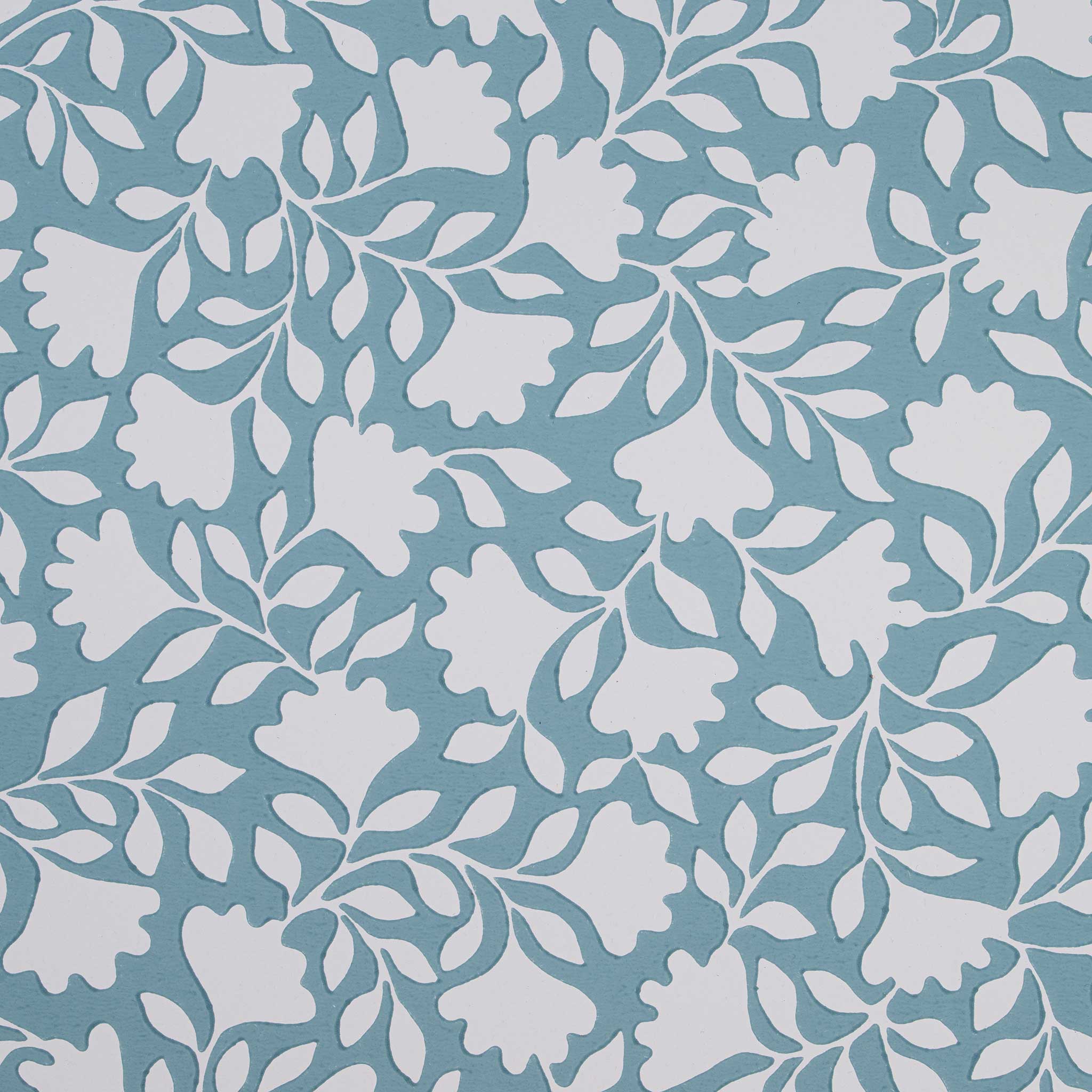  Closeup of Ginko Wallpaper in Peacock - Nicola Harding 