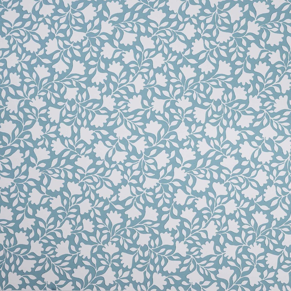 Ginko Blue Wallpaper in Peacock - Nicola Harding