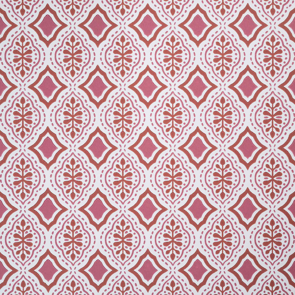Rhombus Wallpaper in Rhubarb and Pink - By NiX