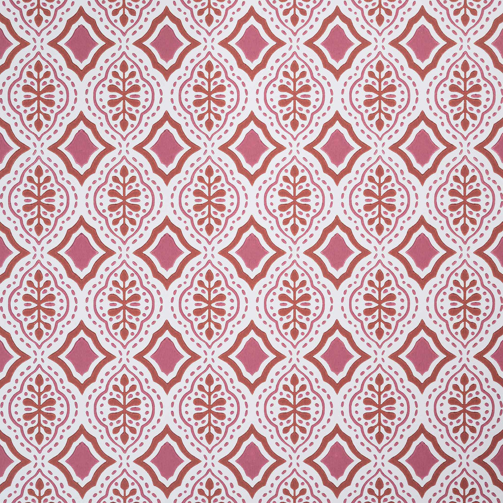 Rhombus Wallpaper in Rhubarb and Pink - By NiX 