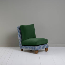 Perch Slipper Armchair in Well Plaid Frame, with Intelligent velvet Juniper cushions - NiX